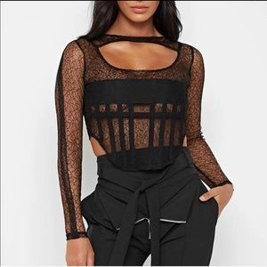 Maniere De Voir Corset Lace Top